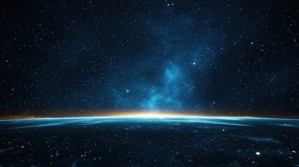 High-resolution view of the earth from outer space showcasing geographical features and atmospheric layers