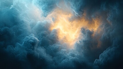 Dramatic clouds, vibrant light, hidden space, cosmic scene, powerful sky, digital art, artistic cloudscape, for design