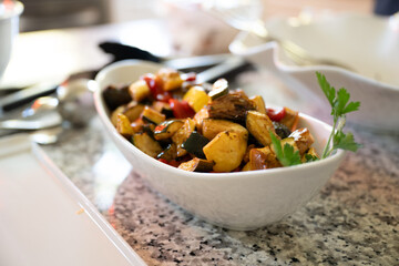 Squash Salad in White Bowl
