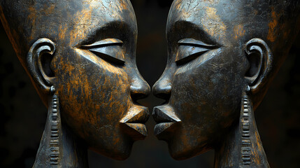 Symmetry in african tribal masks and sculpture, analyze how symmetry is incorporated into african tribal masks and sculptures. Ritualistic Symmetry. Illustration