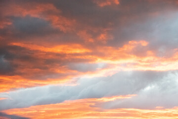Orange Skies at Sunset Over The Rocky Mountains