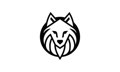 Obraz premium Wolf Head Art Logo Vector