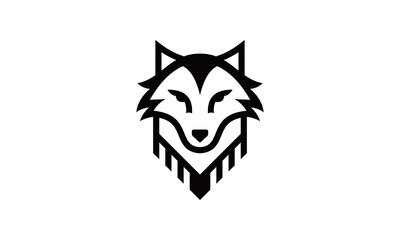 Wolf Head Art Logo Vector