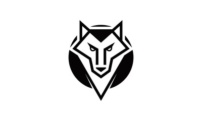 Wolf Head Art Logo Vector