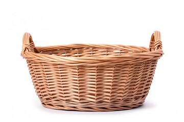 Obraz premium Rattan basket with clipping path isolated on white