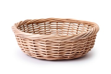 Rattan basket with clipping path isolated on white