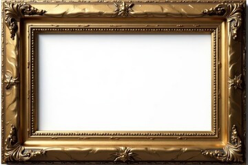 Elegant gold frame, crisp white interior, sharp black border , element, luxurious