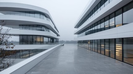 Modern architecture, empty plaza, light gray, urban, corporate, calm, serene, empty space, for business promotion
