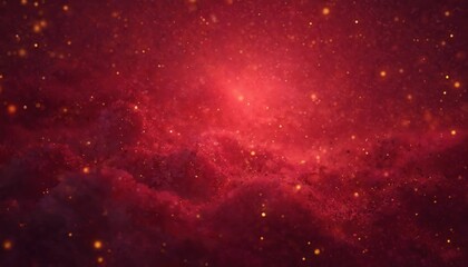 Dark red velvet textured background with gold particles. Abstract magenta, burgundy texture for decoration and design. Cosmic sky, light nebula, universe, astronomy illustration.
