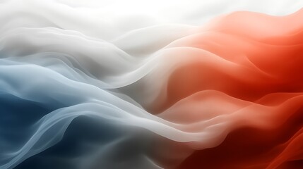 Obraz premium Abstract Waves of Blue Orange and White Fabric