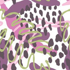 Organic doodle seamless pattern. Natural and fresh ornaments for wrapping, wallpaper or textil design. Special for brunch, coffee, aromatherapy, bakery, or tea shop.