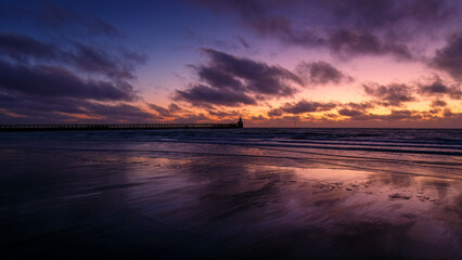 Obraz premium Sunrise, Blue Hour on Blyth Beach Northumberland