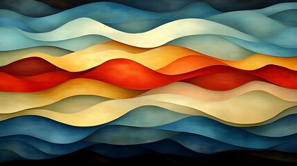 Obraz premium Abstract Wavy Layers of Colorful Hues