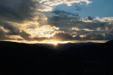 Glowing Clouds at Sunset Over Rocky Mountains