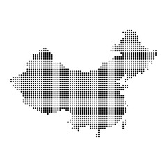 china dotted halftone map vector illustration. chinese geographic map on a white background for banner, website, infographic, education © gafarwidyo