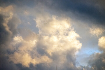 Glowing Clouds at Sunset Over Rocky Mountains