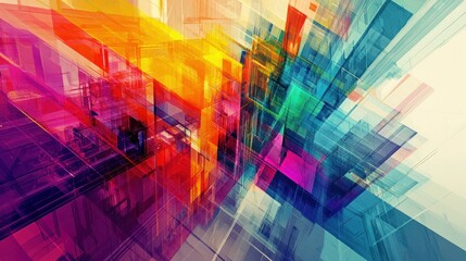 Naklejka premium A colorful abstract representation of property development processes in digital art. 