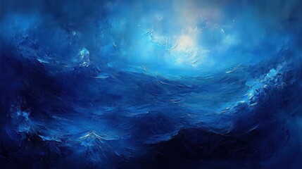 Naklejka premium Abstract Ocean Waves Deep Blue Textured Background for Portraits and Photography