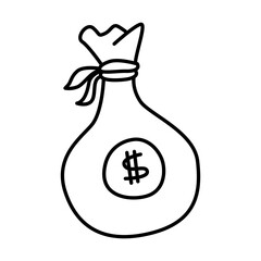 sack of money doodle transparent background