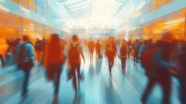 Futuristic Urban Energy Flow Dynamic Students Blurred Motion Streams of Knowledge Campus Learning Scene