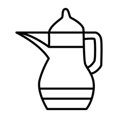 teapot outline doodle transparent background