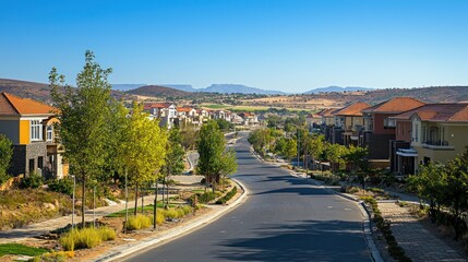 A mix of residential and commercial property development in a South African urban area. 