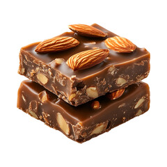 Caramel Almond Roca Stack Isolated on Transparent Background