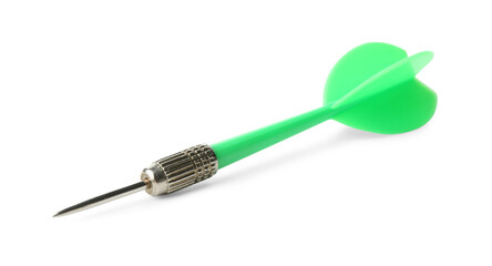 One green dart arrow isolated on white