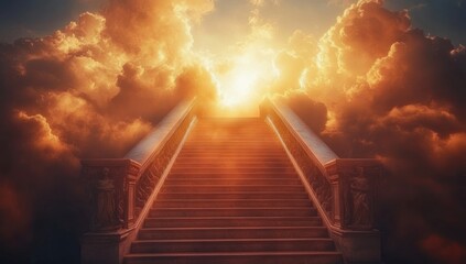 Heavenly Staircase to Paradise in Golden Light