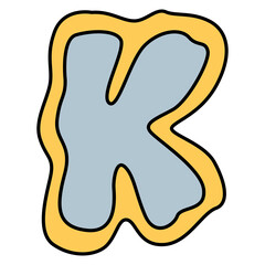 retro K letter transparent background