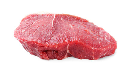 Piece of raw beef meat isolated on white