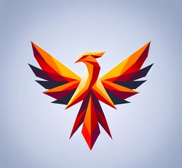 Obraz premium Minimalist orange Phoenix logo design 