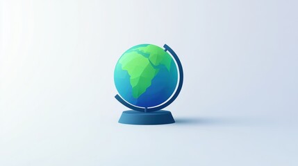 3D Globe on pedestal, minimalist studio shot. Use stock photo