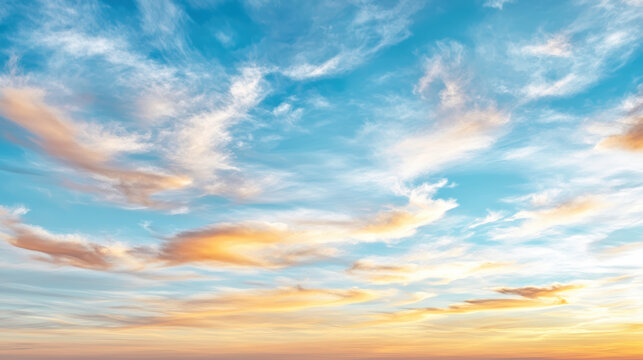 breathtaking view of vibrant sunset sky with colorful clouds