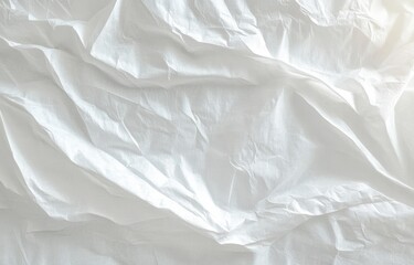 Obraz premium Crumpled White Paper Texture in Minimalistic Design Natural Light Shadows