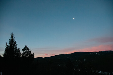 Pink and purple twilight sky