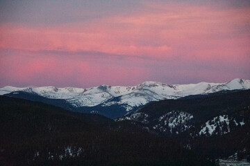 Last light over the Colorado Rocky Mountains