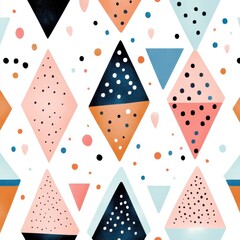 Obraz premium Colorful Abstract Geometric Pattern with Shapes and Dots