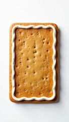Delicate Gingerbread Rectangle on a White Background, sweet, holiday season
