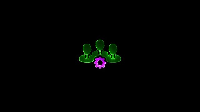 Management Icon. Teamwork management icon. Business team.Team management . 4K Video motion graphic animation.