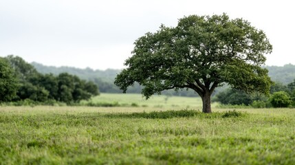 Solitary tree in a grassy field