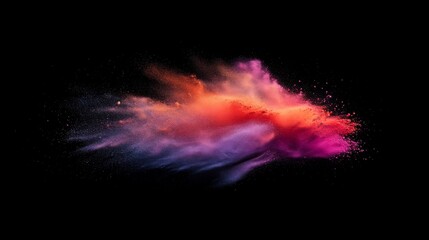 Fototapeta premium Colorful cloud of powder explosion on black background, vibrant abstract art. Dynamic color splash concept