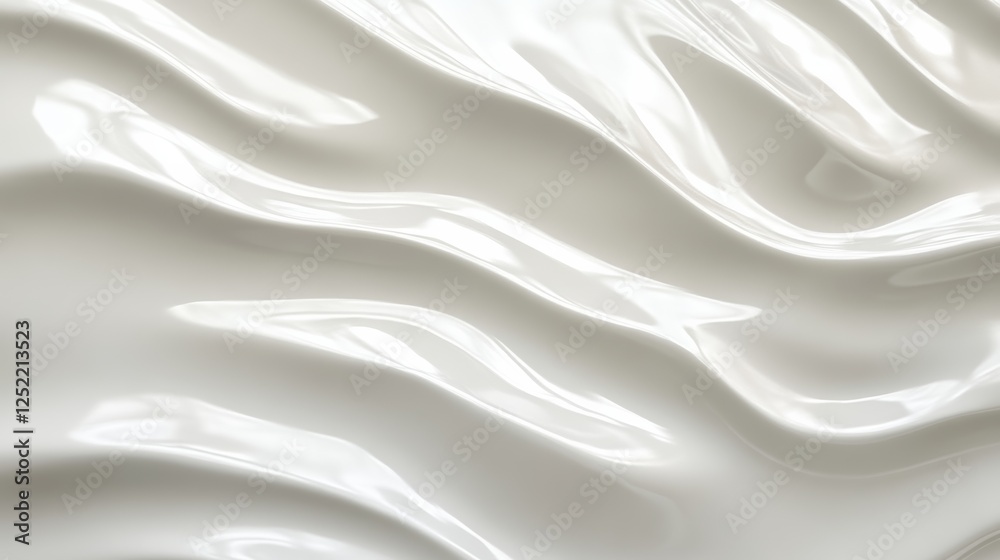 Poster abstract silky white texture with waves, smooth and glossy surface. modern artistic background conce