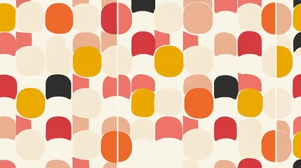 Abstract Colorful Geometric Pattern Design With Rounded Shapes