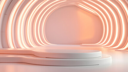 Obraz premium Illuminated modern stage design for events minimalist setting interior abstract style creative concept