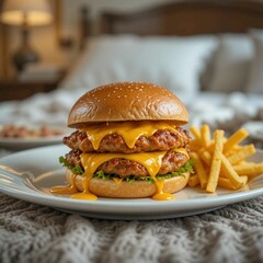 hamburger on a plate
