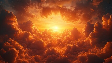 Divine Light Breaking Through Clouds Symbolizing God's Presence and Blessings on Earth