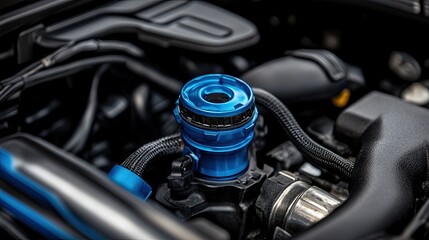 A wide shot of a car radiator cap being removed and coolant ready to be added.