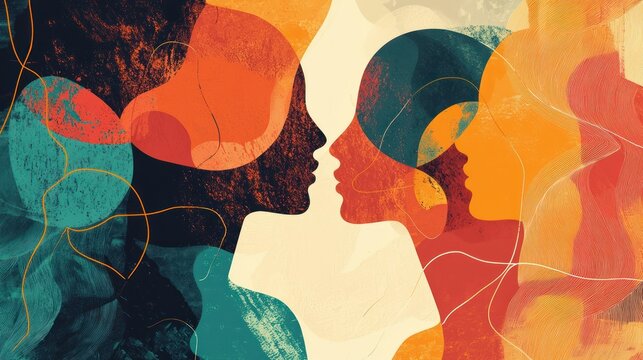 An artistic International Women&acirc;&euro;&trade;s Day illustration with abstract shapes and colors symbolizing empowerment. 