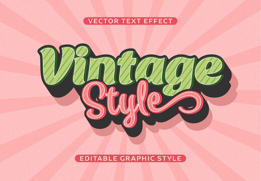 Green And Pink Vintage Font Script Classic Text Effect